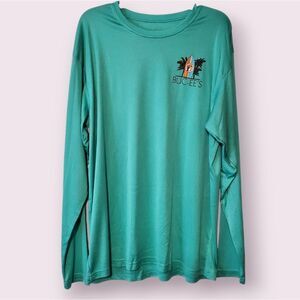 Buc-ee's Teal Long Sleeve Sun Shirt Beach Themed Mens XL NWOT